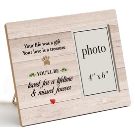 Dog Memorial Gifts for Loss of Dog, in Memory of Dog Gifts, Pet Memorial Gifts for Dogs Cats Wooden Photo Frame (Photo 4x6 Inches) Loss of Cat Sympathy Gift, Gifts for Loss of Dog