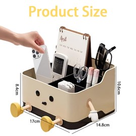 Desktop Storage Box,Desk Organizer,Desktop Caddy,Storage Case,Sundry Storage Box,for Home and Office with Compartments,Cute Living Room Coffee Table Bedroom Bedside Table Case