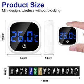 Flintronic Aquarium Thermometer, Mini Aquarium Thermometer Digital, LED Wireless Temperature Meter with Temperature Meter Sticker, Marine Thermometer, for Freshwater, Seawater, Reptiles