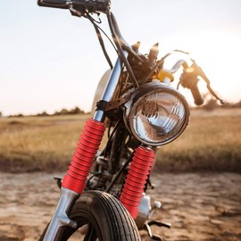 Motorcycle Fork Cover, Universal Motorcycle Front Fork Boots Gaiters Guard Protector Shock Damping Dust Cover, 205 x 42mm(Red)