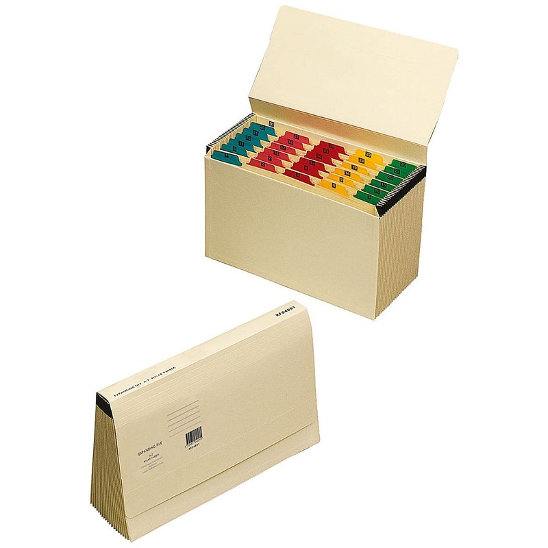 Q-Connect Mylar A-Z 19-Pocket Expanding File KF04091 - Pack of