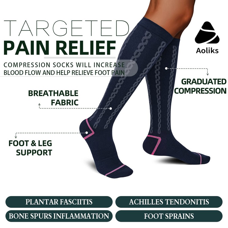 Aoliks 30-40 mmHg Medical Graduated Compression Socks for Men &
