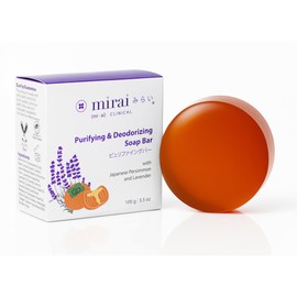 Mirai Clinical Persimmon Soap Bar for Body 100g - Helps Eliminate Nonenal - Japanese Natural Body Odor Soap for Men & Women