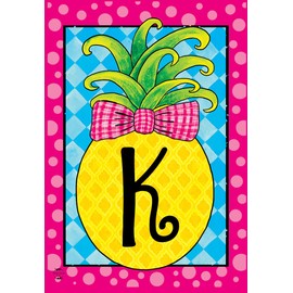 Pineapple Monogram Letter K Garden Flag Everyday Briarwood Lane 12.5" x 18"