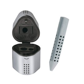 Faber-Castell Grip 2001 Triangular Eraser Grey & Tin Sharpener