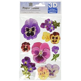 Paper House Productions STDM-0120 3D Sticker 4.5" x 7" Sheet, Pansy