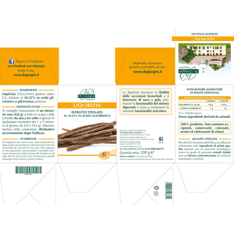 LIQUIRIZIA Estratto titolato Polvere - 200 g