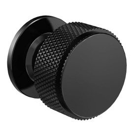 Furniware Matt Black Drawer & Cupboard Knobs, Pack of 10, Knurled Cabinet Handles for Kitchen & Wardrobe