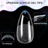 Medium Almond Nail Tips, 504Pcs Acrylic Soft Gel Fake Nails,