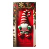 Christmas Door Cover Gnome Stripes 35x71 Inch Polyester