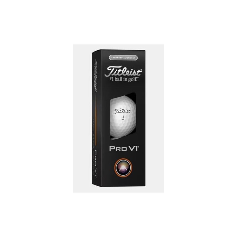Titleist Pro V1 Golf Balls (White, 3pk, Enhanced Alignment) 1