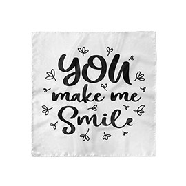 Ambesonne Smile Head Scarf, Hand Drawn You Make Me Smile, Hair Wrap, 27" X 27"