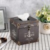 BTSKY Wooden + PU Retro Household Office Cube Square Tissue