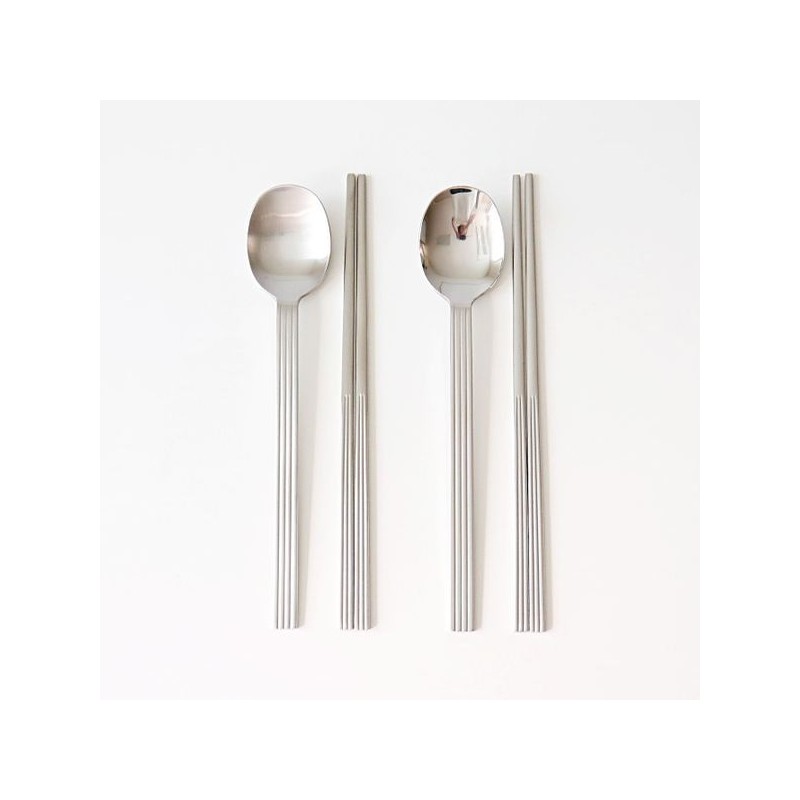 Domestic Premium Kamome Kitchen Pleated Stainless Steel Spoon and Chopstick