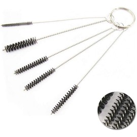 5Pcs Straw Cleaner Brushes Sets, Straw Cleaner Brush Kit, Long Straw Brush with Hook, Nylon Pipe Tube Cleaner Straw Cleaning Brush for Narrow Neck Bottles Cups Tumbler, Sippy Cup（10cm） (White)