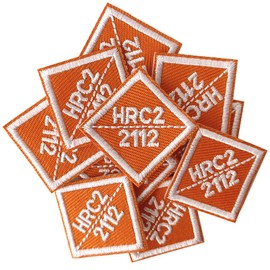 TACVEL HRC2 2112 FR - Parche de repuesto para ropa para camisas FR, camisa de trabajo ignífuga, pantalones FR, chamarra FR, naranja y blanco