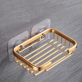 Leadigol Self-Adhesive Soap Dish,Adhesive Soap Holder for Shower Wall, Aluminum No Drilling Bar Soap Holder for Bathroom Storage,Sponge Holder for Kitchen