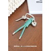 Macaroni Edge Bag Charm Heart Padlock Silver Paracord Keychain Lanyard