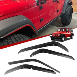 Front & Rear Fender Flares Compatible with Jeep Wrangler JK JKU 2007-2018 Wheel Fender Liner Trim Extension Protector