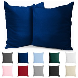 Dreamzie Renforcé Cotton Pillowcase 40 x 40 cm (Set of 2) – Dark Blue – Densely Woven with 57 Threads/cm² – Cushion Cover 40 x 40 cm – OEKO-TEX Certified