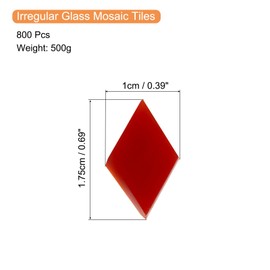 sourcing map 500g/1.1lb Mixed Color Rhombic Mica Mosaic Tiles, 800 Pcs Glitter Crystal Mica Mosaic Tiles Stained Mica Piece for DIY Art Crafts, Red Orange Yellow