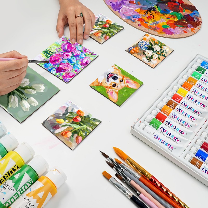 AUREUO Mini Magnetic Canvas Panel 4x4 Inch / 24 Pack