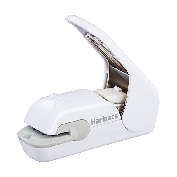 Kokuyo Harinacs Press Staple-Free Stapler; with This Item, You Can Staple Pieces of Paper Without Making Any Holes on Paper(White) by Kokuyo