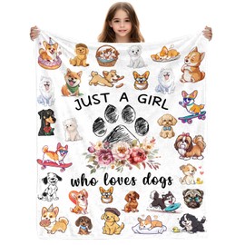Yasrlvun Dog Lovers Gifts for Women Dog Mum Gift 50 x 60 In Dogs Lover Blanket Cute Christmas Thanksgivings Dogs Lover Present