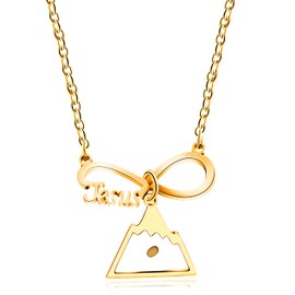 Tobestu Stainless Steel Infinity Jesus Necklace with Real Mustard Seed Charms Inspirational Christian Necklaces for Women (Gold-triangle)