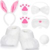 Vicenpal 8 Pieces Halloween Rabbit Costume Set Bunny Shoes Headband