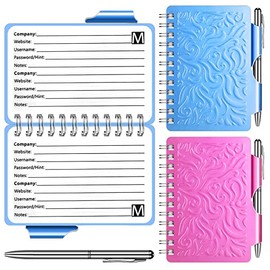 2 Pieces Portable Password Book Password Organizer Notebook Elegant Mandala Pattern Password Book Keeper with Pen, Spiral Bound Notebook for Password Information (Blue, Rose Red)