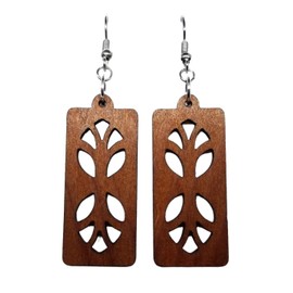 Redwood Earrings - Cutout Branches or Tree Earrings - California Redwood Dangle Earrings - CA Souvenir Keepsake