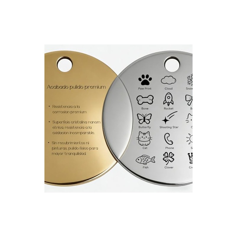 Placa de Identificación Personalizada para Perros y Gatos – –