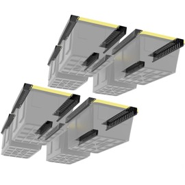 Overhead Bin Rack - Ceiling Mount Overhead Garage Storage Rack | Adjustable Width and Orientation | Heavy Duty Ceiling Bin Storage Rails | Fits Black & Yellow Storage Bins | USA Designed (8 Bins)