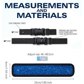 ZVLINMVAM Sparkly Biscay Blue Rave Fan Holster Thigh Strap for Women–Hands-Free Folding Hand Fan Holder, Adjustable Leg Holster for Festivals & Raves