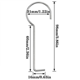 AYLIFU 2 PCS Drain Key Drain Key Lifting Hook 304 Stainless Steel Drain Grate Puller for Drain Grate Daily Clean Silver