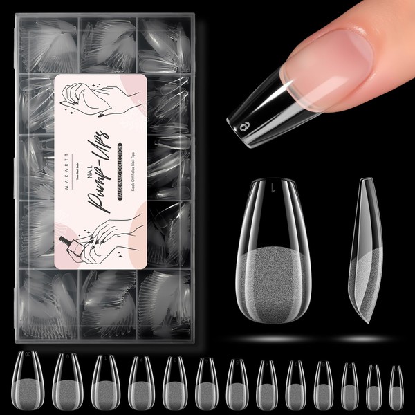 Makartt Short Ballerina Nail Tips for Gel Extensions, 510pcs Half