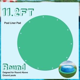 Round Pool Tarps for Above Ground Pool, Pool Cover Protector-Solar Cover for Round Frame Pools Anti-Puncture Pool Liner Pad Swimming Pool Ground Cloth Protector Mats for Pool Bottom Protector (11 Ft)