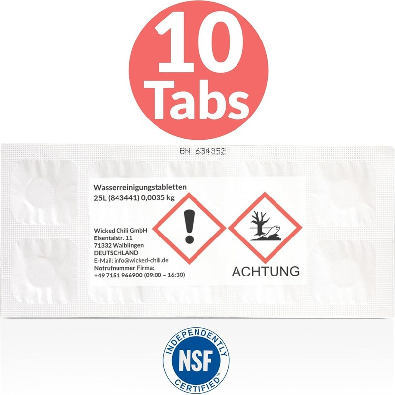 Wicked Chili Oasis Water Purification Tablets, White