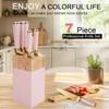 Kitchen Knife Set with Block and Sharpener, 7-Piece Knife Set