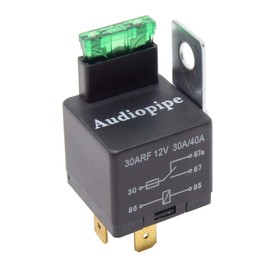 Fused Relay 12V 30A/40A 5-Pin - (2-Pack) Automotive Built in Fuse Metal Mounting Tab SPST Normally Open Car Motor Automobile