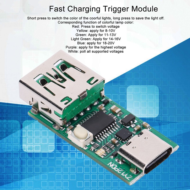 Fast Charging Trigger Module PD2.0 3.0 to DC Board Polling