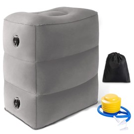 Inflatable Footrest Cushion for Travel, Gadgets Travel Footrest for Airplane, Travel Pillow, Footrest Height Cushion for Train, Foot Cushion, Portable Footrest for Car Trips, Home and Office