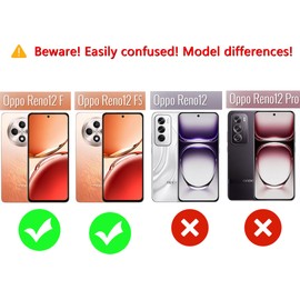 HONLEN Case Suitable for OPPO Reno12 F 5G / FS 5G / 4G, Armor PC Cover Kickstand Ring with Magnetic Base - Blue