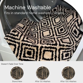 Wash + Dry Brentwood Washable Runner Rug with Rubber Backing, Indoor Mat for Hallway, Entryway, Kitchen, Bedroom, Non-Slip Mat, Washable Rug for Hallway, Pet Friendly, Striped Black/Tan, 27.5" x 75"