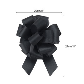 sourcing map 10pcs 11" Glitter Car Large Pull Bow Gift Wrapping Bows for Christmas Flower Presents Birthday Wedding Car, Black