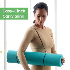 Gaiam Essentials Premium Yoga Mat with Yoga Mat Carrier Sling (72"L x 24"W x 1/4 Inch Thick)