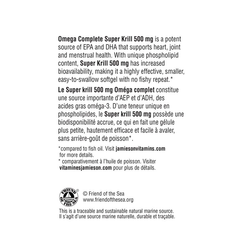 Jamieson Omega Complete Pure Krill Oil 500 mg Extra Strength