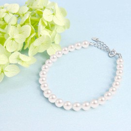 Lara Christie Women's Bracelet, Akoya Pearl, Baby Pearl, 925 lb46-0001, One size, Silver, Pearl