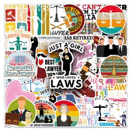 Lawyer Stickers |50Pcs Attorney Waterproof Vinyl Decals for Water Bottles Laptop Luggage Cup Mobile Phone Computer Skateboard Refrigerator Wardrobe Guitar Car Motorcycle Bike Décor